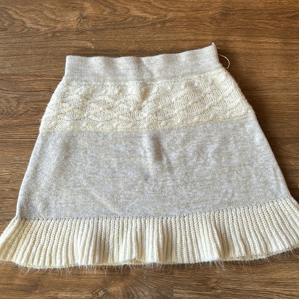 Snow Bunny Sweater Cream Mini Skirt